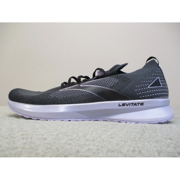 Brooks Shoes Womens 12 Levitate 5 Running Walking Trainer Comfort Gray Purple - Picture 4 of 14